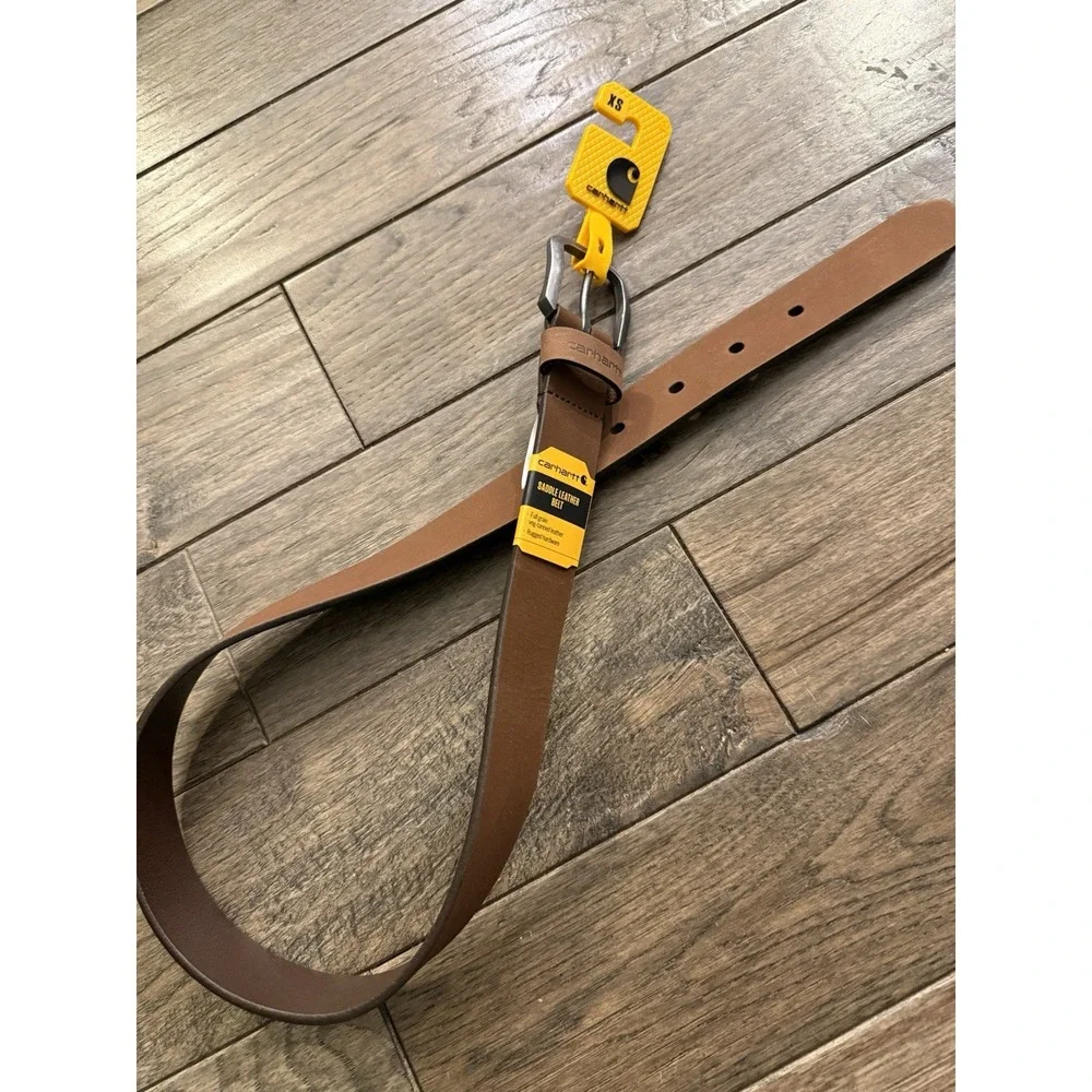 Carhartt Saddle Leather Belt‎ Mens XS Brown Full Grain Veg Tanned A000551820101